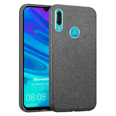 Microsonic Huawei Y7 2019 Kılıf Sparkle Shiny Siyah