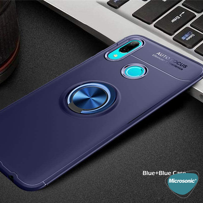 Microsonic Huawei Y7 Prime 2019 Kılıf Kickstand Ring Holder Siyah