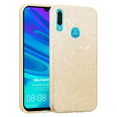 Microsonic Huawei Y7 Prime 2019 Kılıf Sparkle Shiny Gold