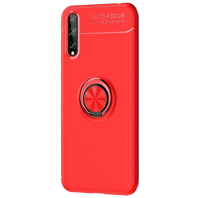 Microsonic Huawei Y8P Kılıf Kickstand Ring Holder Kırmızı