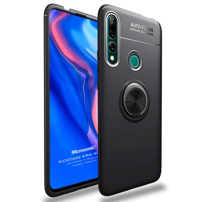 Microsonic Huawei Y9 Prime 2019 Kılıf Kickstand Ring Holder Siyah