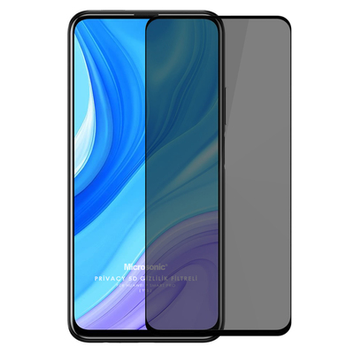 Microsonic Huawei Y9S Invisible Privacy Kavisli Ekran Koruyucu Siyah