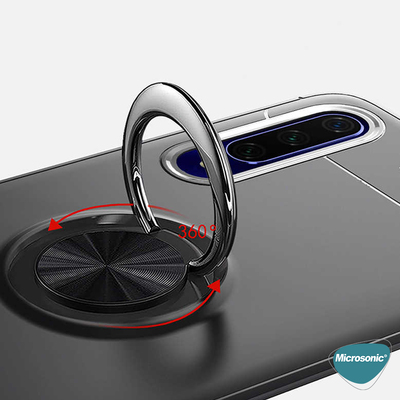 Microsonic Huawei Y9S Kılıf Kickstand Ring Holder Siyah