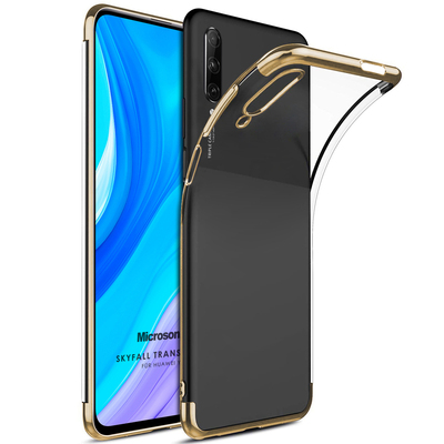 Microsonic Huawei Y9S Kılıf Skyfall Transparent Clear Gold