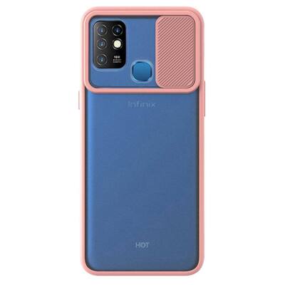 Microsonic Infinix Hot 10 Kılıf Slide Camera Lens Protection Pembe