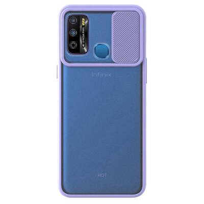 Microsonic Infinix Hot 9 Kılıf Slide Camera Lens Protection Lila