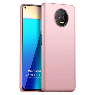 Microsonic Infinix Note 7 Kılıf Matte Silicone Rose Gold