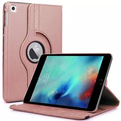 Microsonic iPad Pro 9.7 Kılıf 360 Dönerli Stand Deri Rose Gold