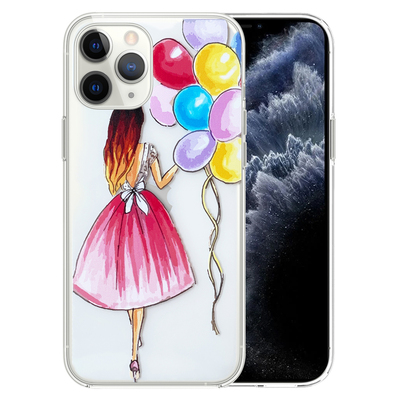 Microsonic Apple  iPhone 11 Pro Desenli Kılıf Balonlu Kız