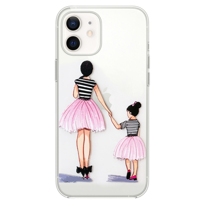 Microsonic iPhone 12 Mini Desenli Kılıf Anne ve Kız