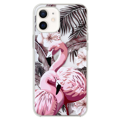 Microsonic iPhone 12 Mini Desenli Kılıf Flamingo