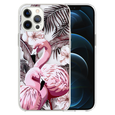 Microsonic iPhone 12 Pro Desenli Kılıf Flamingo