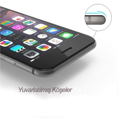 Microsonic iPhone 6S Kavisli Temperli Cam Ekran Koruyucu Film Gold