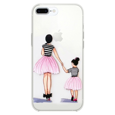Microsonic iPhone 7 Plus Desenli Kılıf Anne ve Kız