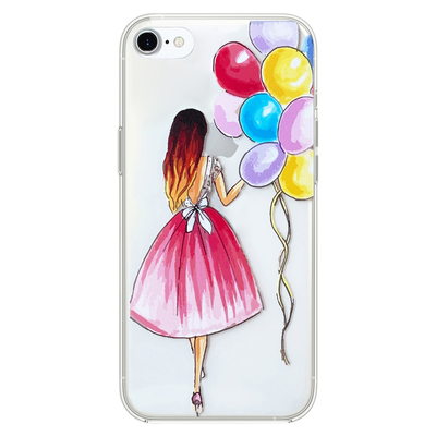 Microsonic iPhone 8 Desenli Kılıf Balonlu Kız
