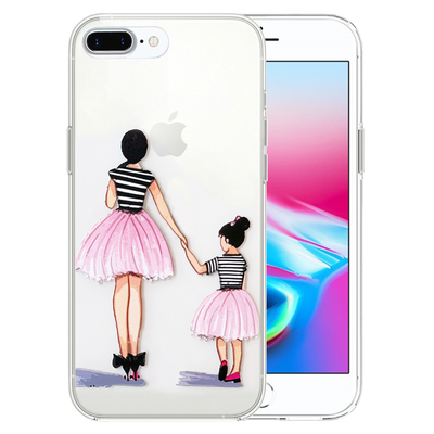 Microsonic iPhone 8 Plus Desenli Kılıf Anne ve Kız