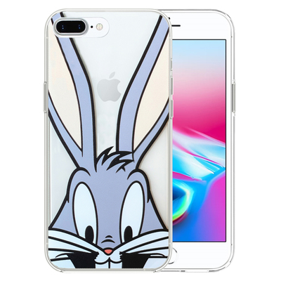 Microsonic iPhone 8 Plus Desenli Kılıf Mutlu Tavşan