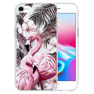 Microsonic iPhone SE 2022 Desenli Kılıf Flamingo