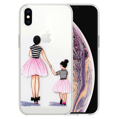 Microsonic iPhone X Desenli Kılıf Anne ve Kız