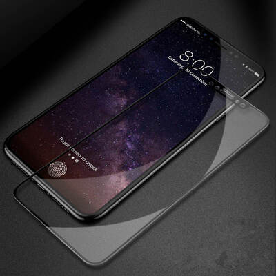 Microsonic Apple iPhone X Kavisli Temperli Cam Ekran Koruyucu Film Siyah