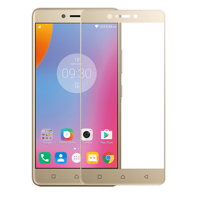 Microsonic Lenovo K6 Note Kavisli Temperli Cam Ekran Koruyucu Film Gold