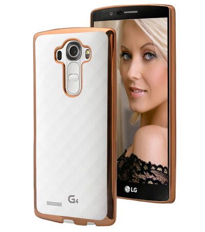 Microsonic LG G4 Kılıf Skyfall Transparent Clear Gold