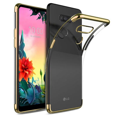 Microsonic LG K50S Kılıf Skyfall Transparent Clear Gold