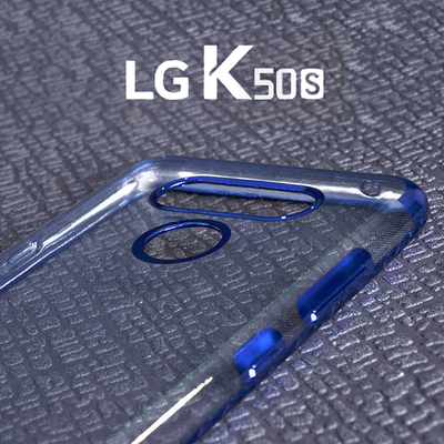 Microsonic LG K50S Kılıf Skyfall Transparent Clear Kırmızı