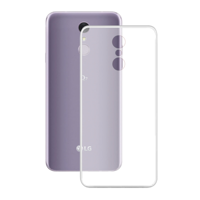 Microsonic LG Q7 Kılıf Transparent Soft Beyaz