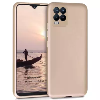 Microsonic Matte Silicone Realme 8 Pro Kılıf Gold