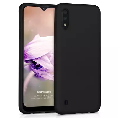 Microsonic Matte Silicone Samsung Galaxy A01 Kılıf Siyah