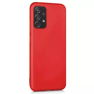 Microsonic Matte Silicone Samsung Galaxy A52 Kılıf Kırmızı
