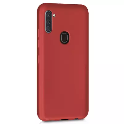 Microsonic Matte Silicone Samsung Galaxy M11 Kılıf Kırmızı