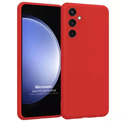 Microsonic Matte Silicone Samsung Galaxy S23 FE Kılıf Kırmızı