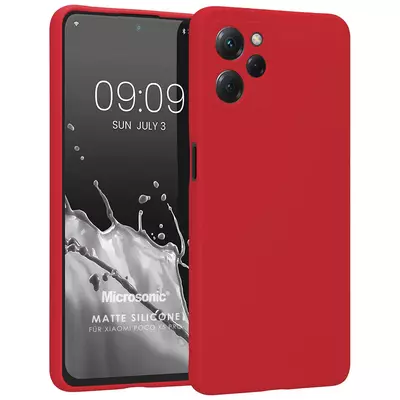 Microsonic Matte Silicone Xiaomi Redmi 12 Kılıf Kırmızı