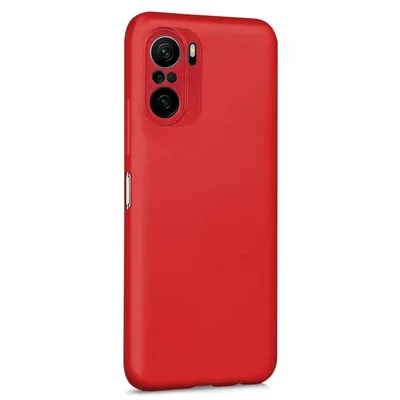 Microsonic Matte Silicone Xiaomi Redmi K40 Kılıf Kırmızı