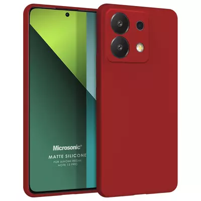 Microsonic Matte Silicone Xiaomi Redmi Note 13 Pro 5G Kılıf Kırmızı