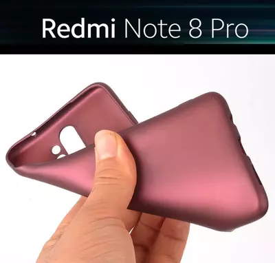 Microsonic Matte Silicone Xiaomi Redmi Note 8 Pro Kılıf Kırmızı
