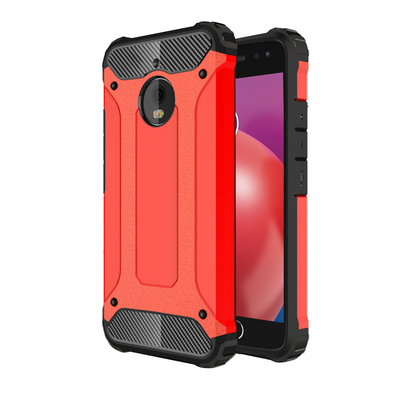 Microsonic Motorola Moto E4 Kılıf Rugged Armor Kırmızı