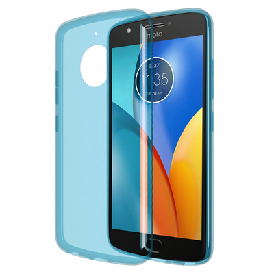 Microsonic Motorola Moto E4 Kılıf Transparent Soft Mavi