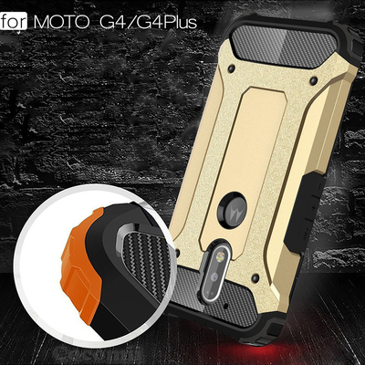 Microsonic Motorola Moto G4 Plus Kılıf Rugged Armor Gümüş