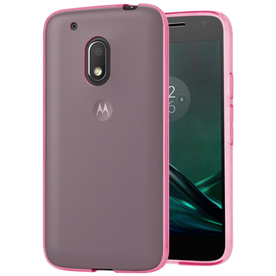 Microsonic Motorola Moto G4 Plus Kılıf Transparent Soft Pembe