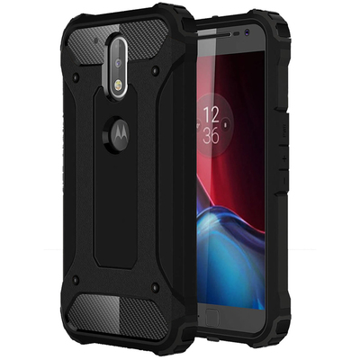 Microsonic Motorola Moto G4 Kılıf Rugged Armor Siyah