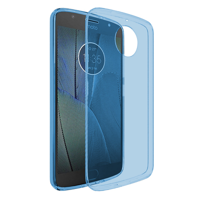 Microsonic Motorola Moto G5S Plus Kılıf Transparent Soft Mavi
