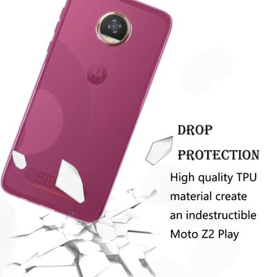 Microsonic Motorola Moto Z2 Play Kılıf Transparent Soft Mavi