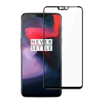 Microsonic OnePlus 6 Kavisli Temperli Cam Ekran Koruyucu Film Siyah