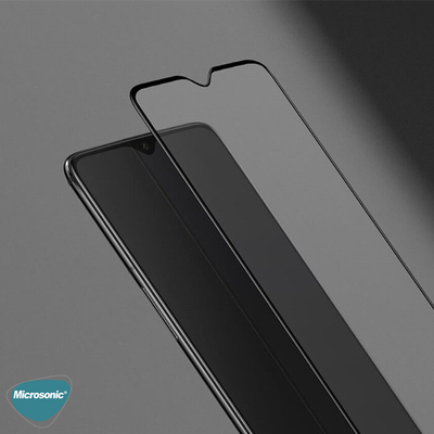 Microsonic OnePlus 7T Kavisli Temperli Cam Ekran Koruyucu Film Siyah