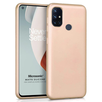 Microsonic OnePlus Nord N10 5G Kılıf Matte Silicone Gold