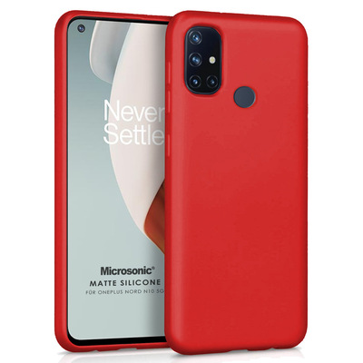 Microsonic OnePlus Nord N10 5G Kılıf Matte Silicone Kırmızı