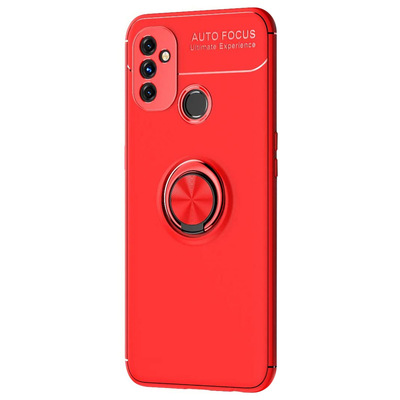Microsonic OnePlus Nord N100 Kılıf Kickstand Ring Holder Kırmızı